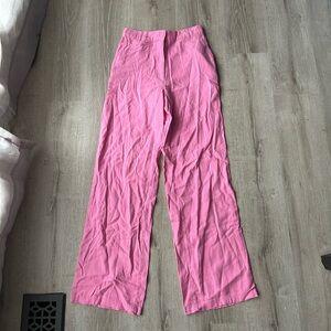 H&M pink linen pants size XS
